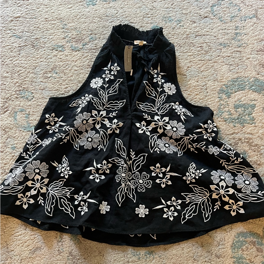 Anthropologie Pilcro Embroidered Top